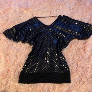 Glamorous Black Sequin Women's Blouse